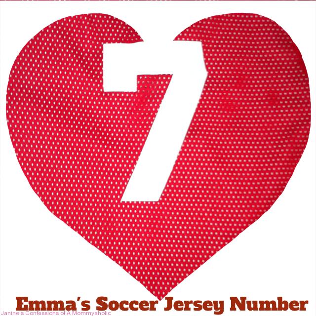 Emma's Fall Soccer Jersey Number