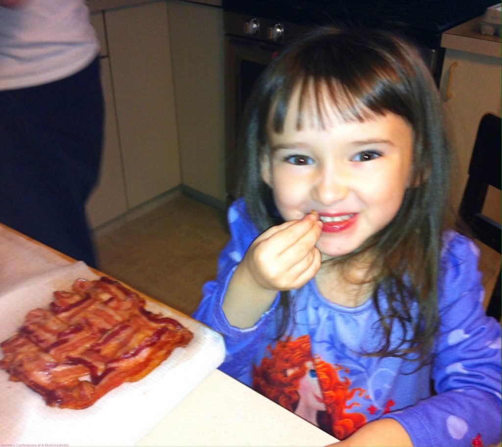 Emma Eating Bacon Lattice