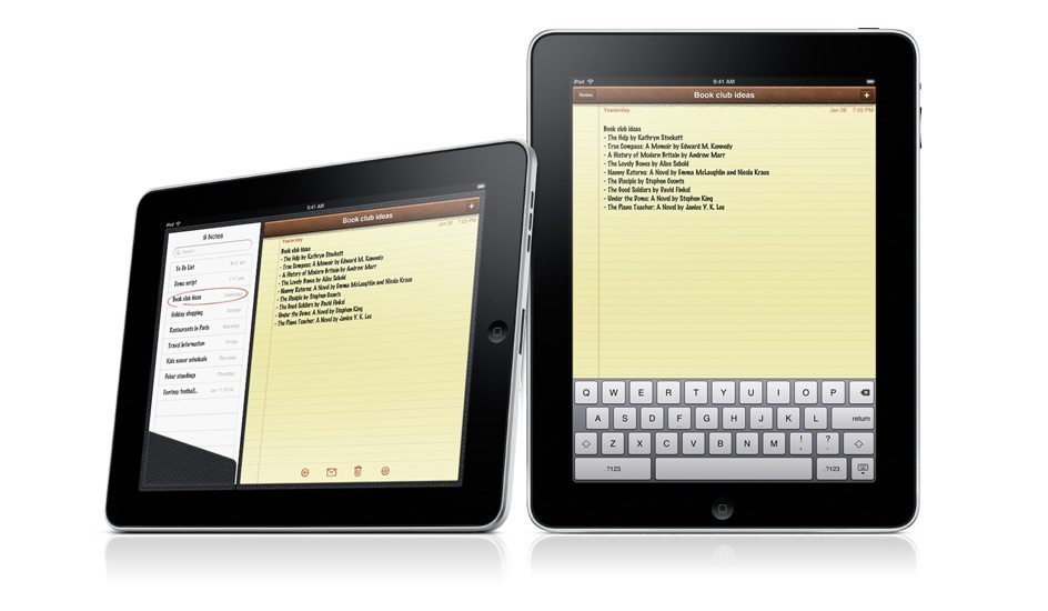 Apple iPad Notes App