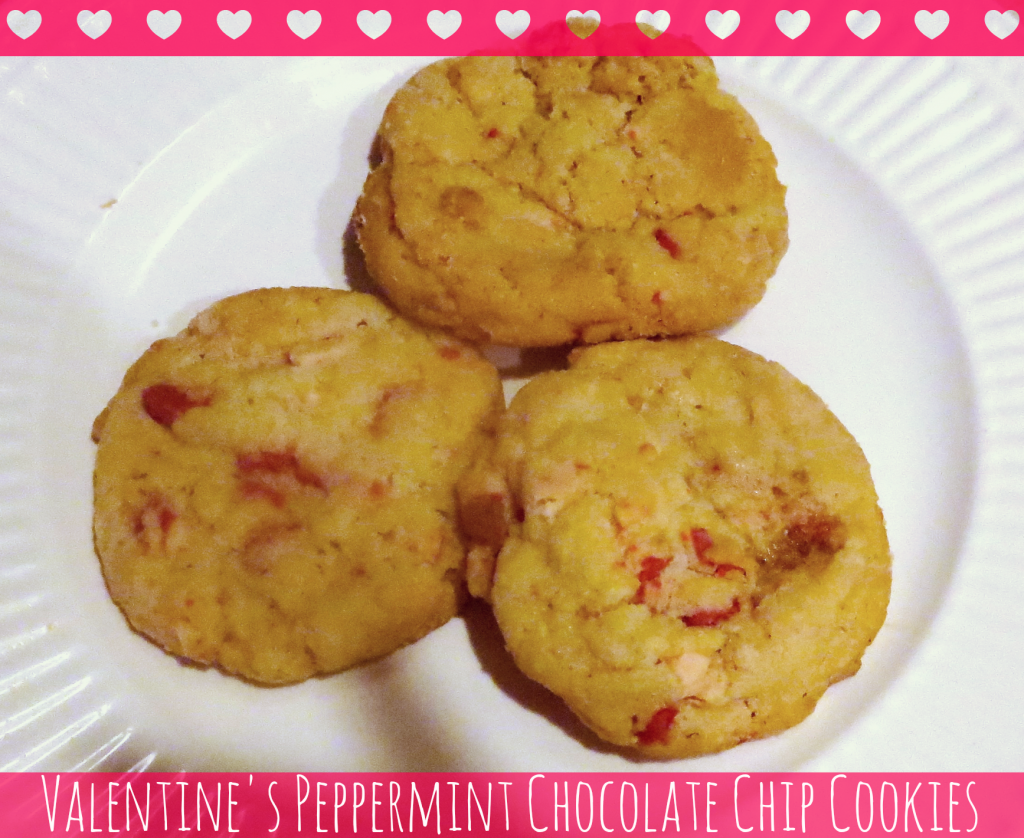 Valentine's Peppermint Chocolate Chip Cookies