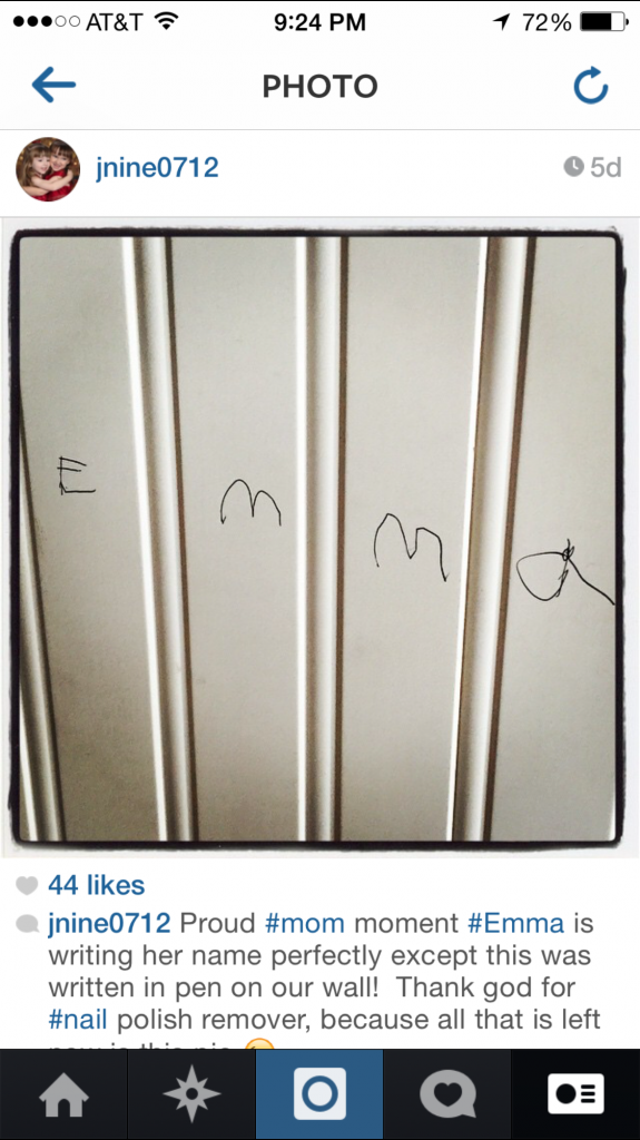 Instagram Emma's Name on Our Wall