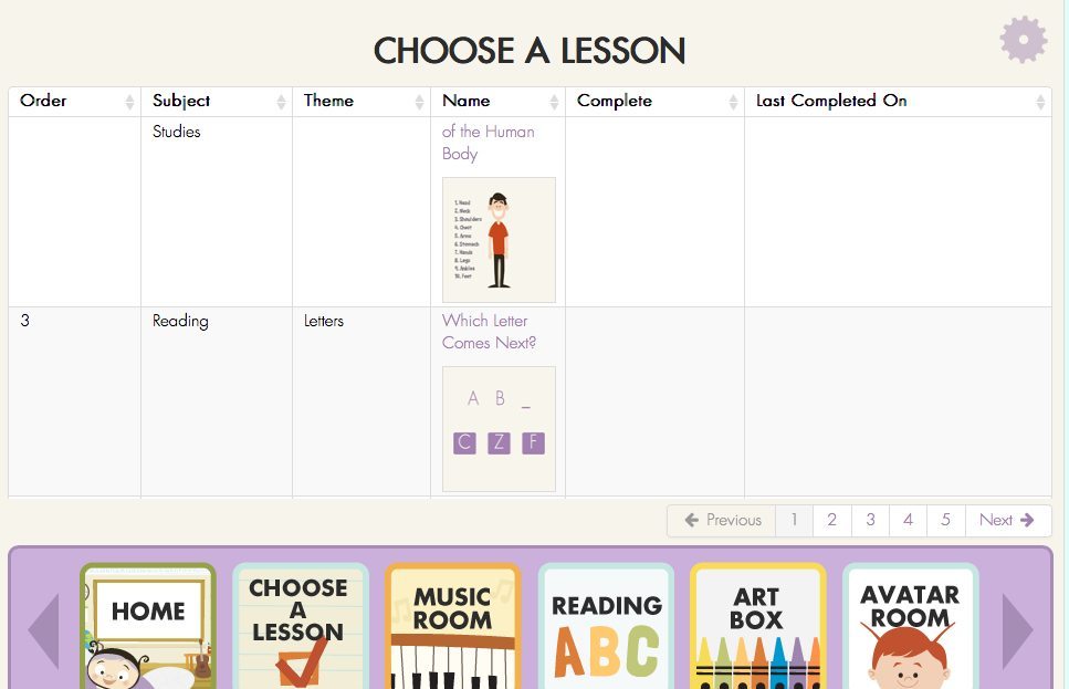 Choosing a Lesson on Miss Humblebee's Academy
