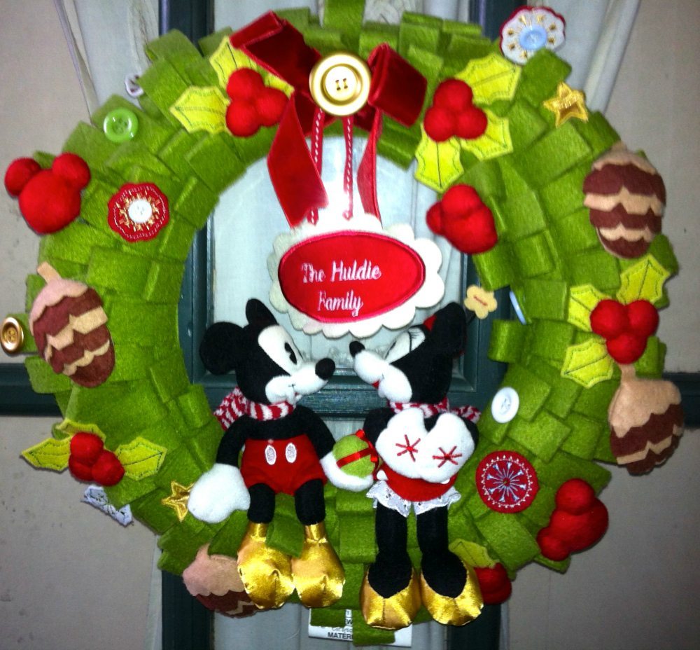 Our Disney Mickey and Minnie Wreath Personalized from Our First Year of Marriage