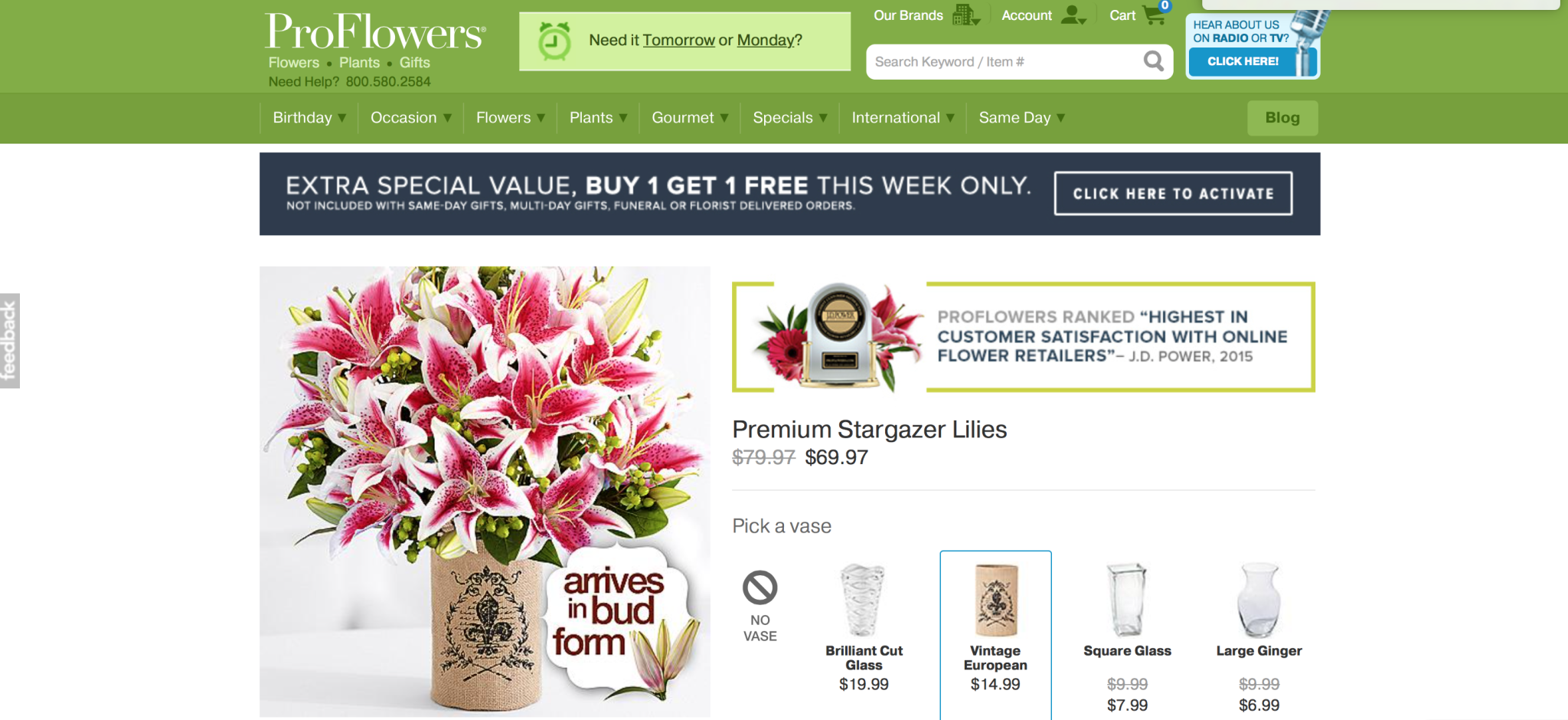 ProFlowers Premium Stargazer Lilies