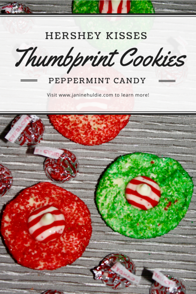 Hershey Kisses Peppermint Candy Thumbprint Cookies