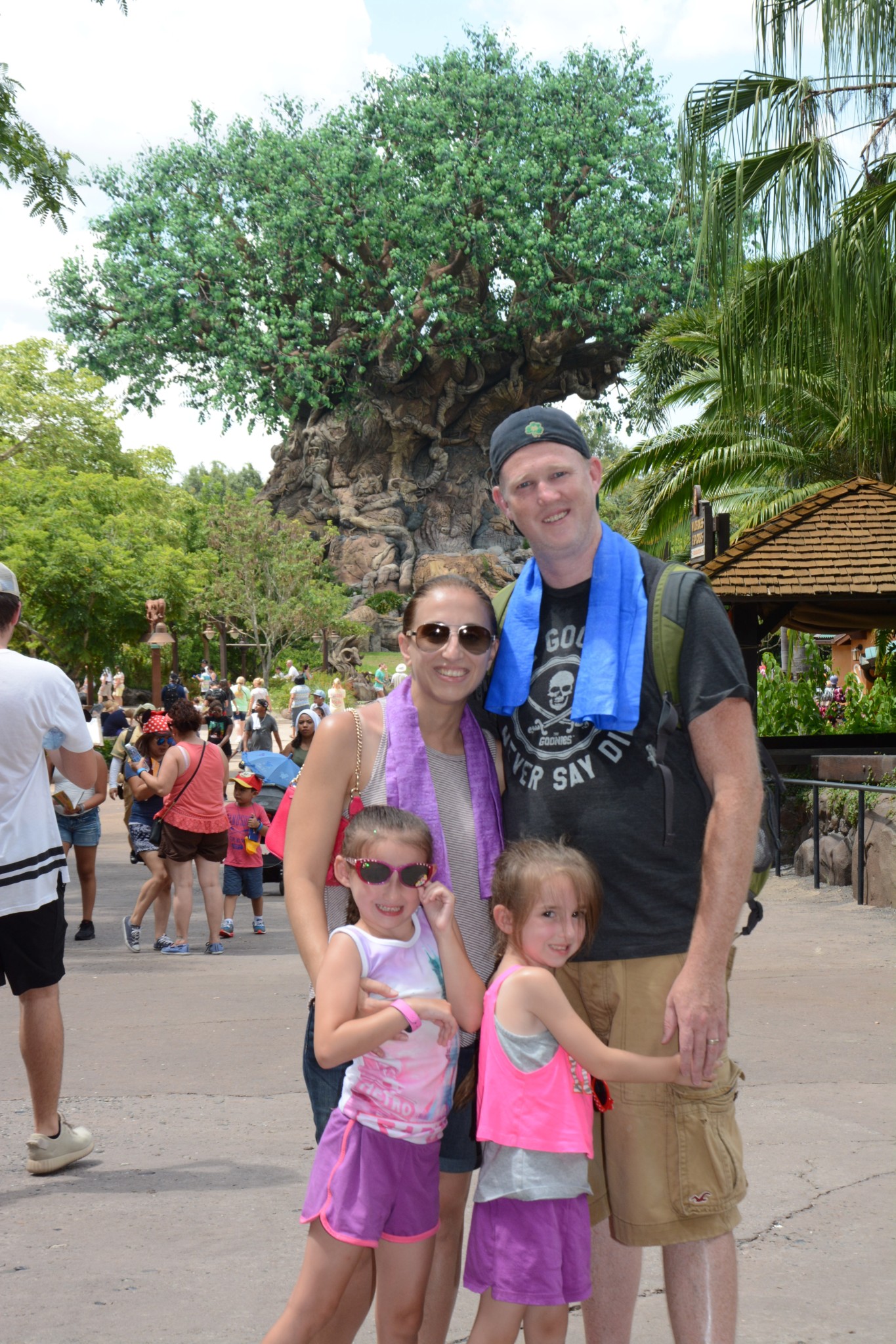Disney World Animal Kingdom Family Photo in Front of The Tree of Life