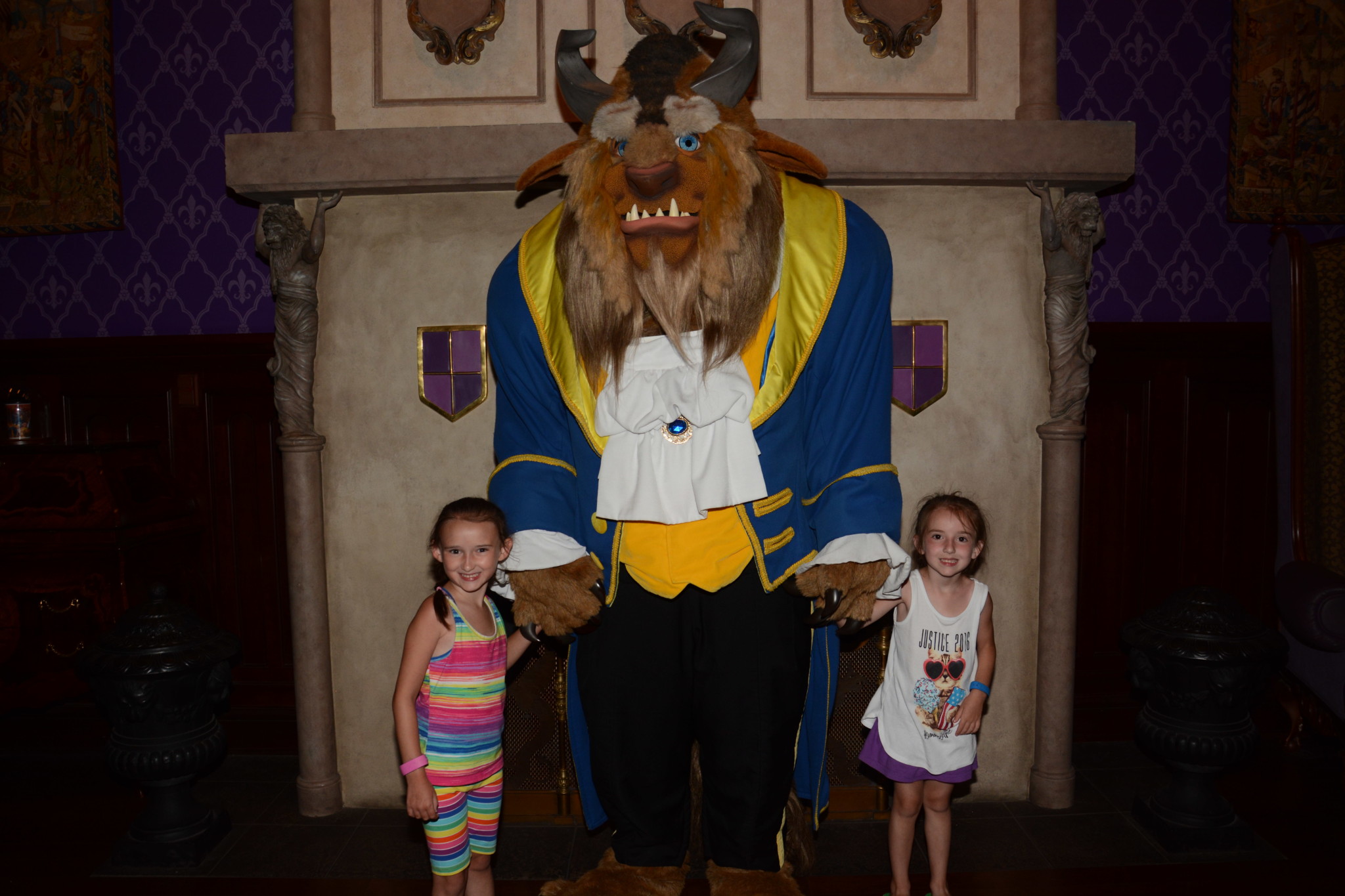 Posing with Beast at Be Our Guest