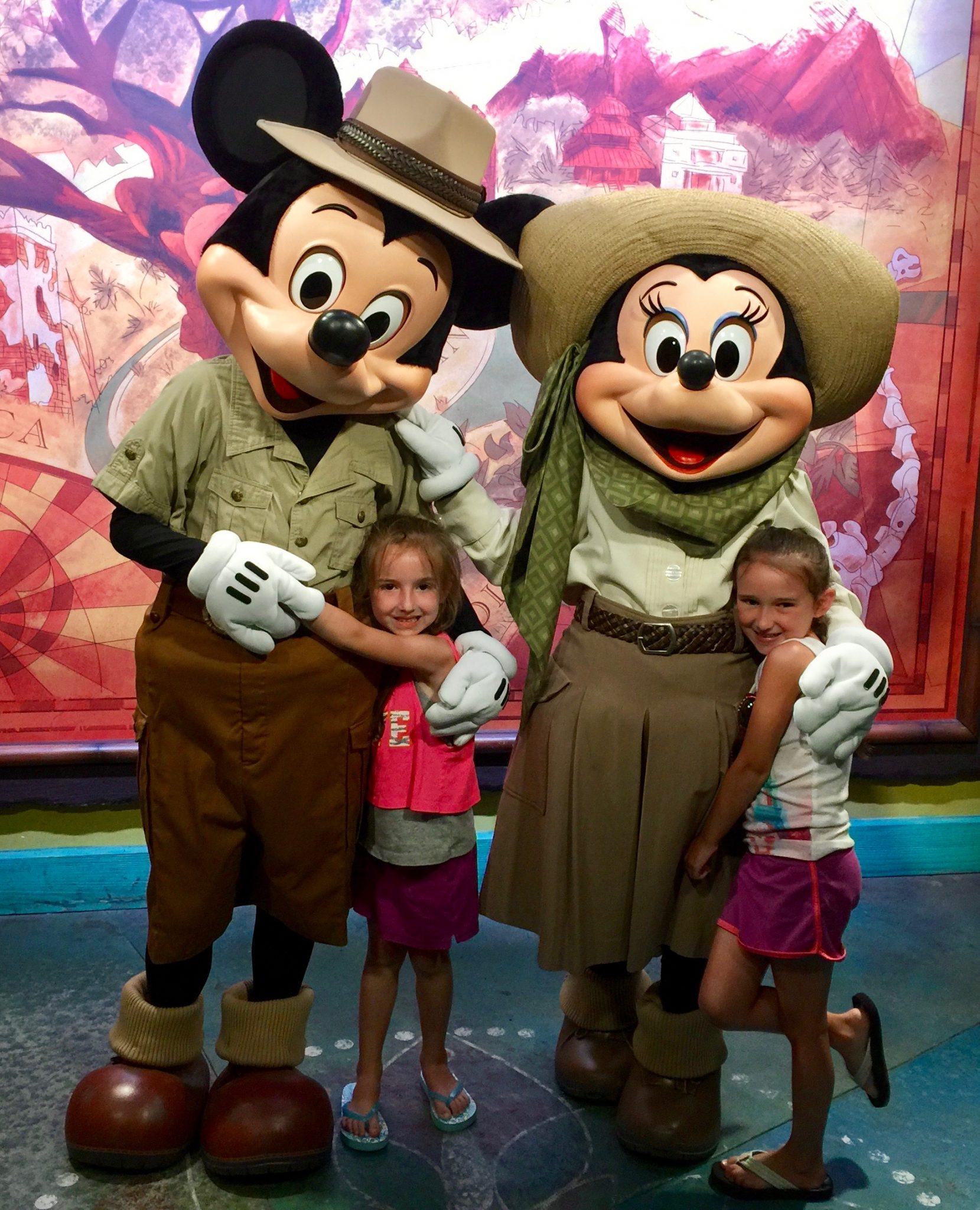 Mickey Mouse and Minnie Mouse at Disney World's Animal Kingdom