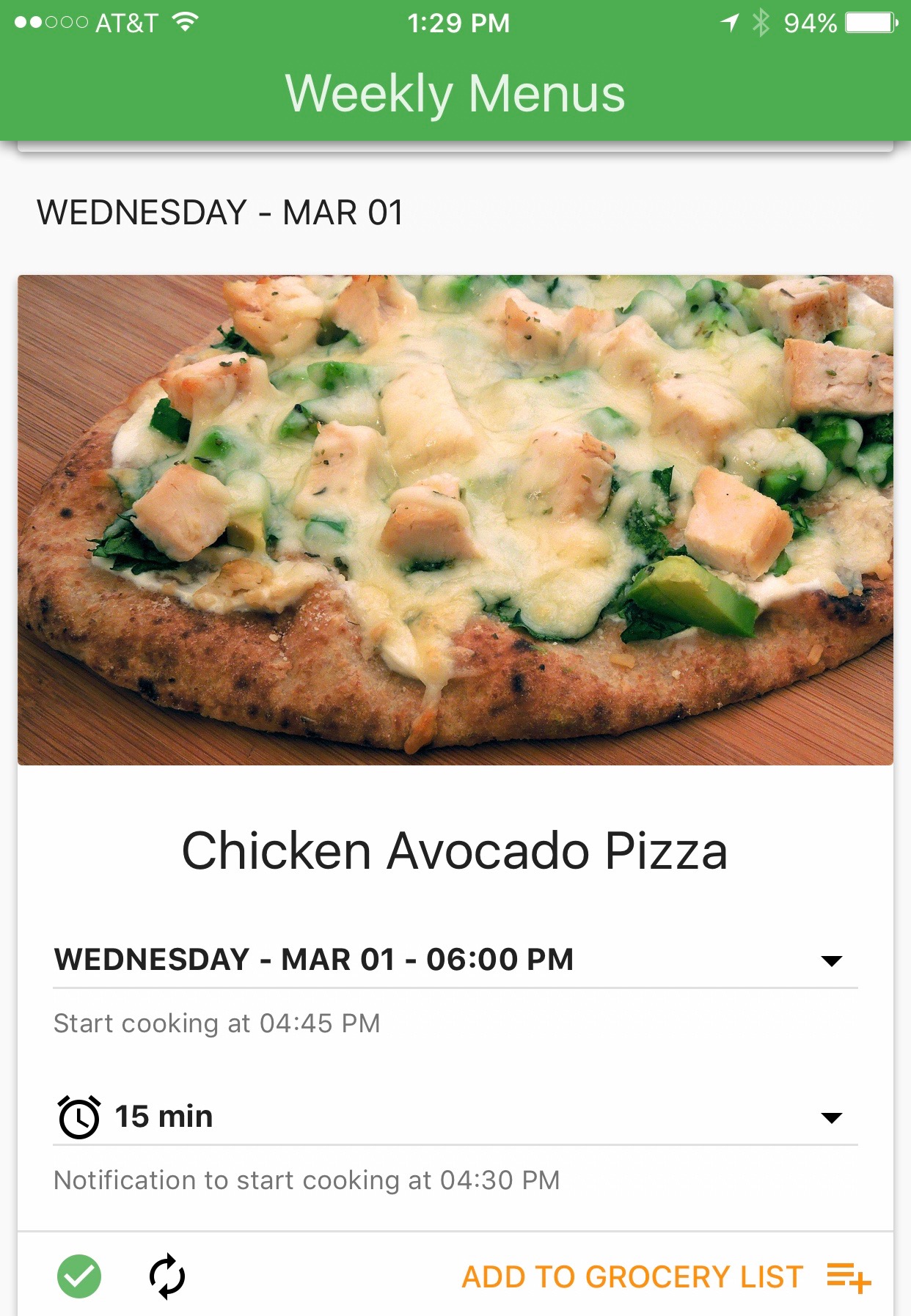 Chicken Avocado Pizza