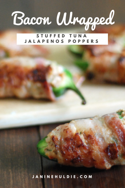 Bacon Wrapped Stuffed Tuna Jalapeños Poppers