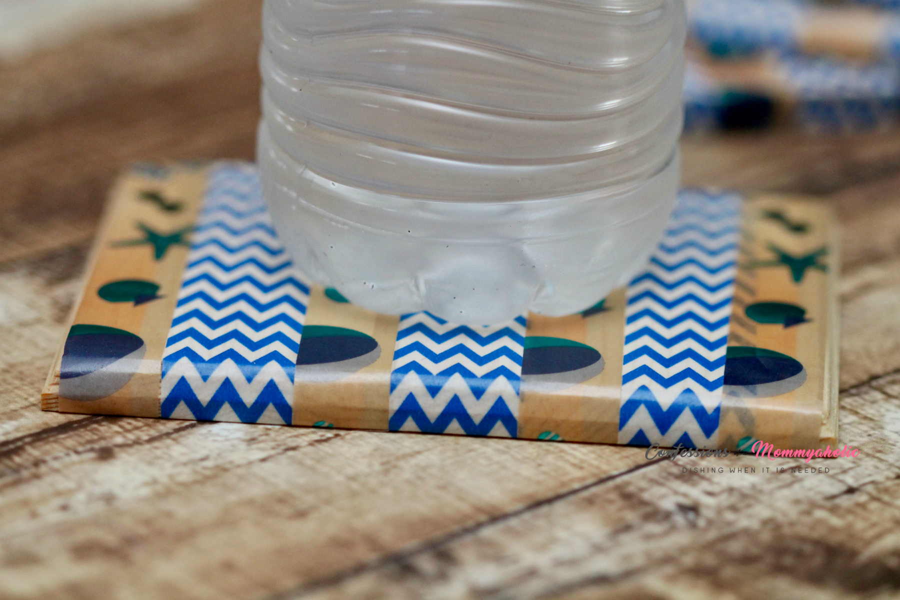 Bottled Water on Summer Drink Coaster