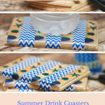 DIY Washi Tape Summer Drink Coasters