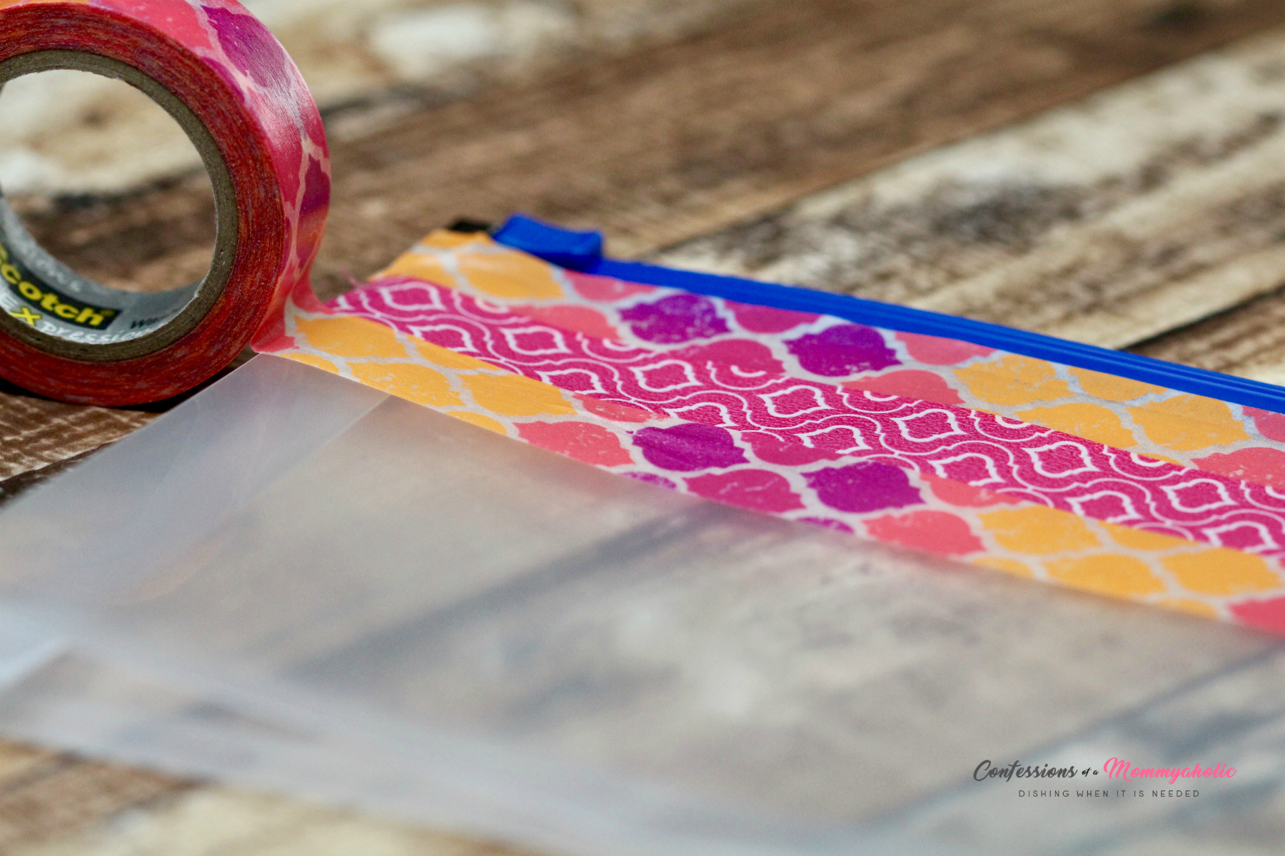 Taping Washi Tape Clutch for Moms on the Go Messes
