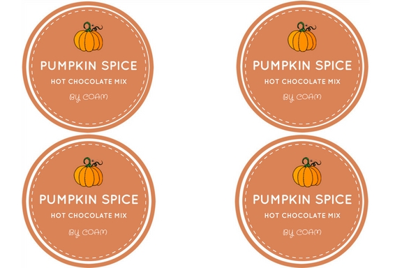PUMPKIN SPICE Hot Chocolate Mix Labels