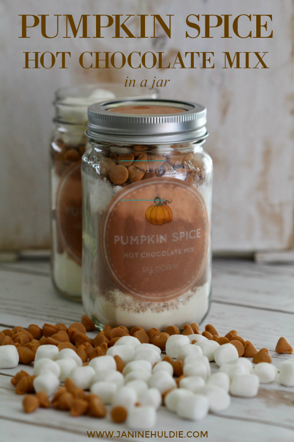Pumpkin Spice Hot Chocolate Mix in a Jar