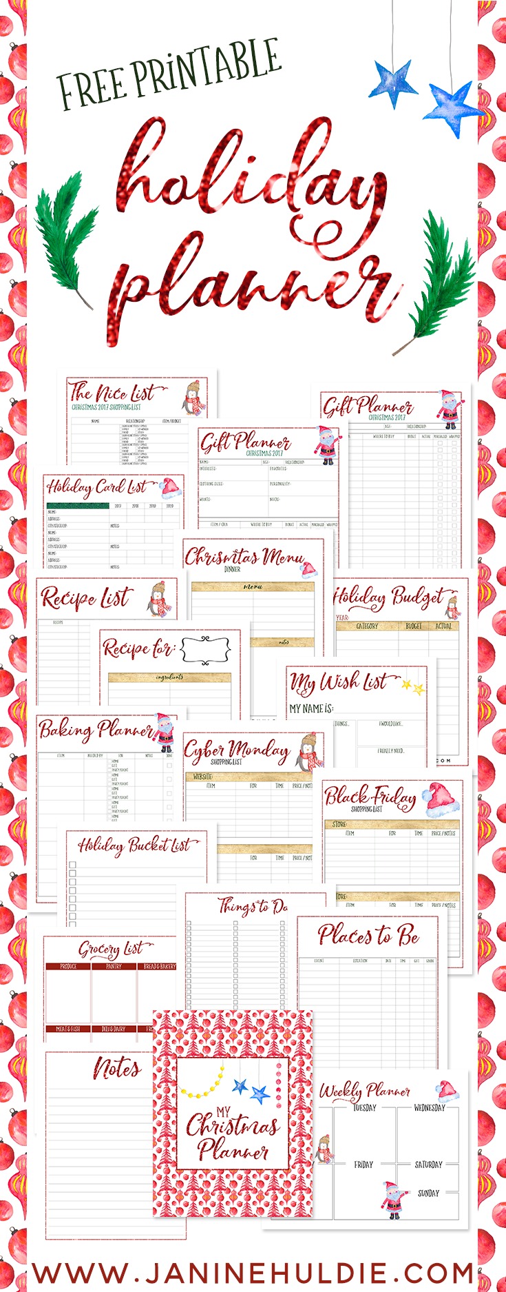 Free Printable Holiday Planner