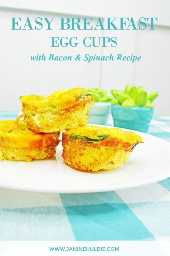 Easy Breakfast Egg Cups with Bacon, Cheese and Spinach Recipe