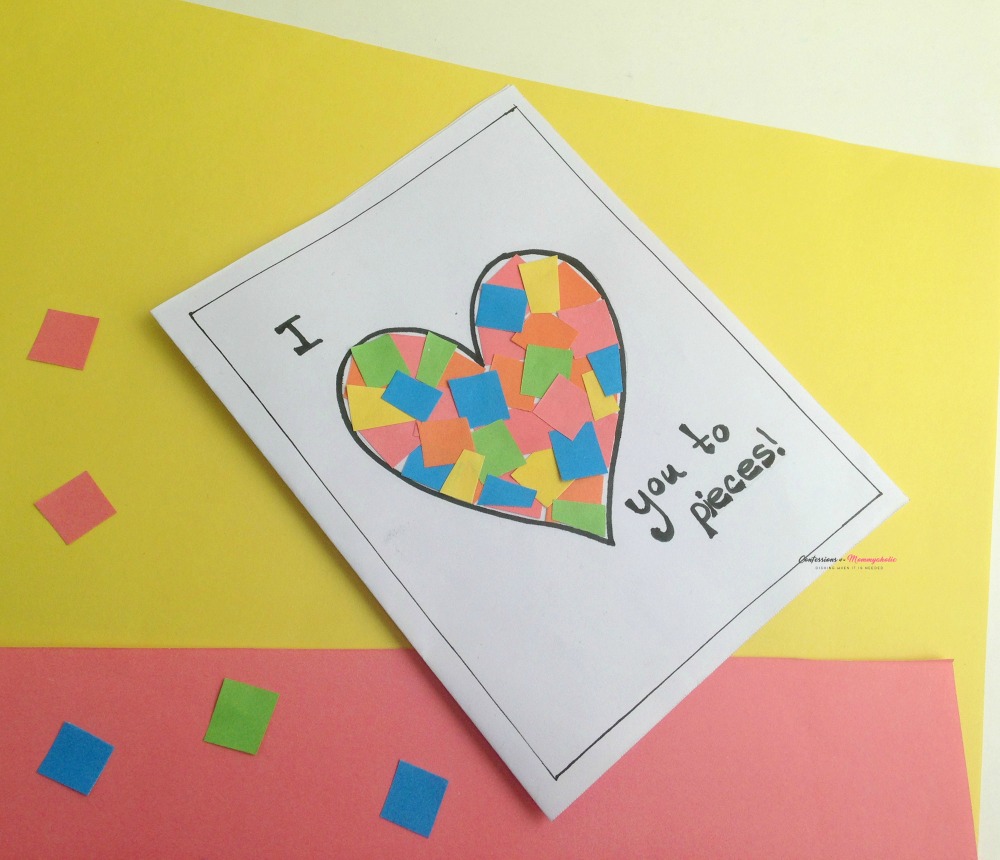 Easy Heart Pieces Kids Craft Card 2