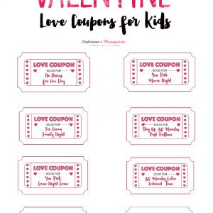 Valentine Love Coupons for Kids