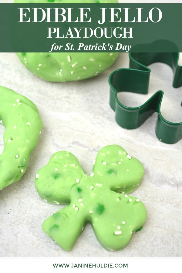 Green Edible Jello Playdough for St. Patrick's Day Featured Image