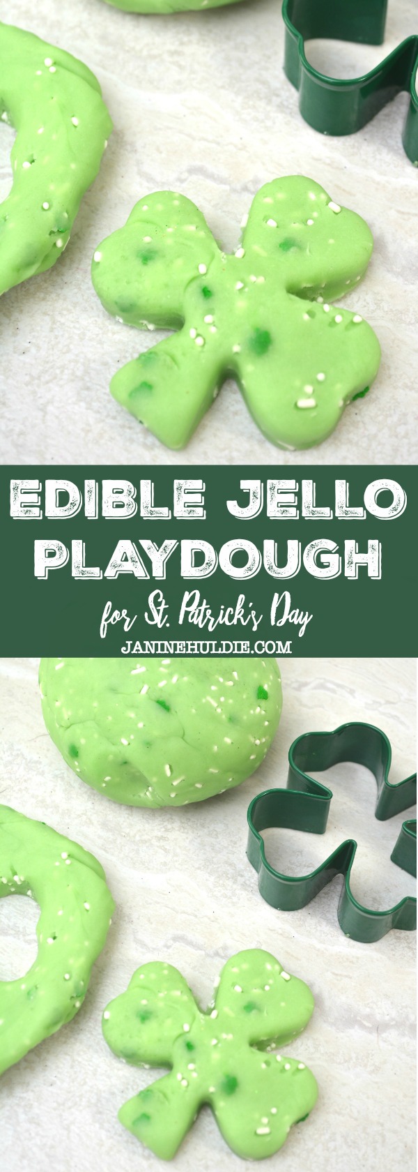 Green Edible Jello Playdough for St. Patrick's Day