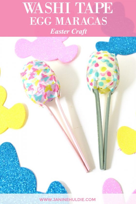 Washi Tape Easter Egg Maracas Craft for Kids COAM