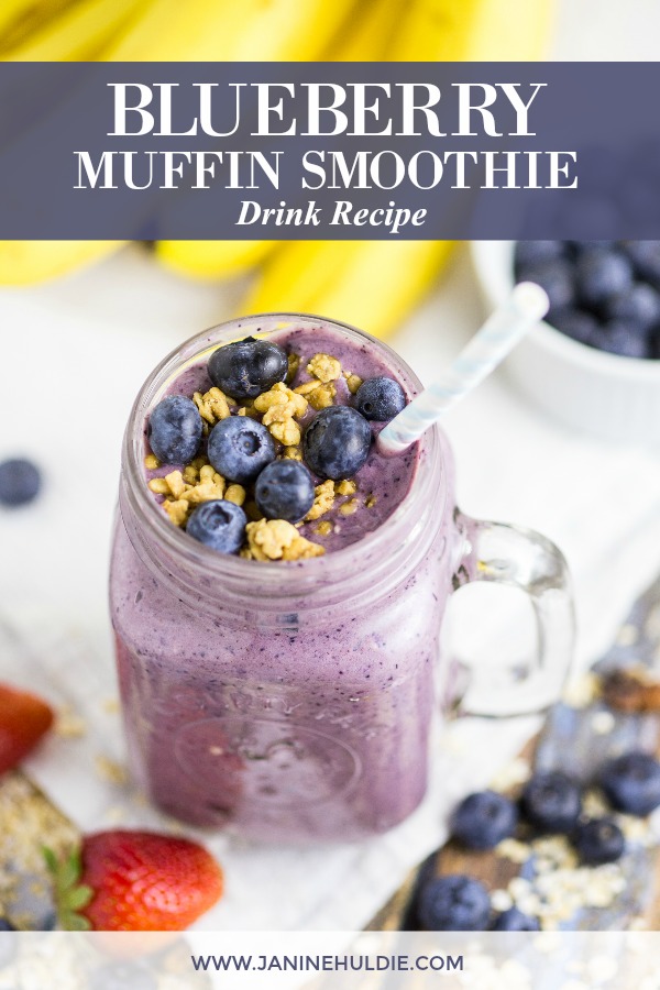 Blueberry Muffin Smoothie Recipe Featured Image