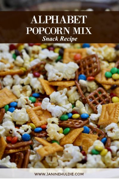 Alphabet Popcorn Snack Mix Recipe Featured Image