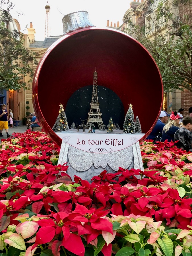 Walt Disney World Epcot France Decorated for Christmas 2018