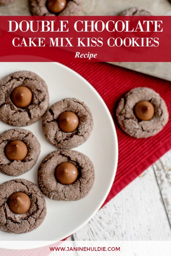 Double Chocolate Cake Mix Kiss Cookies Recipe Tutorial