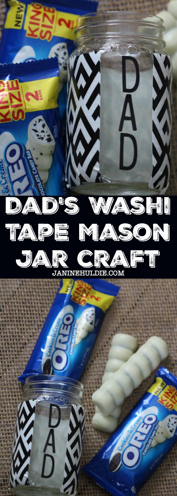 Dad Washi Tape Mason Jar Craft