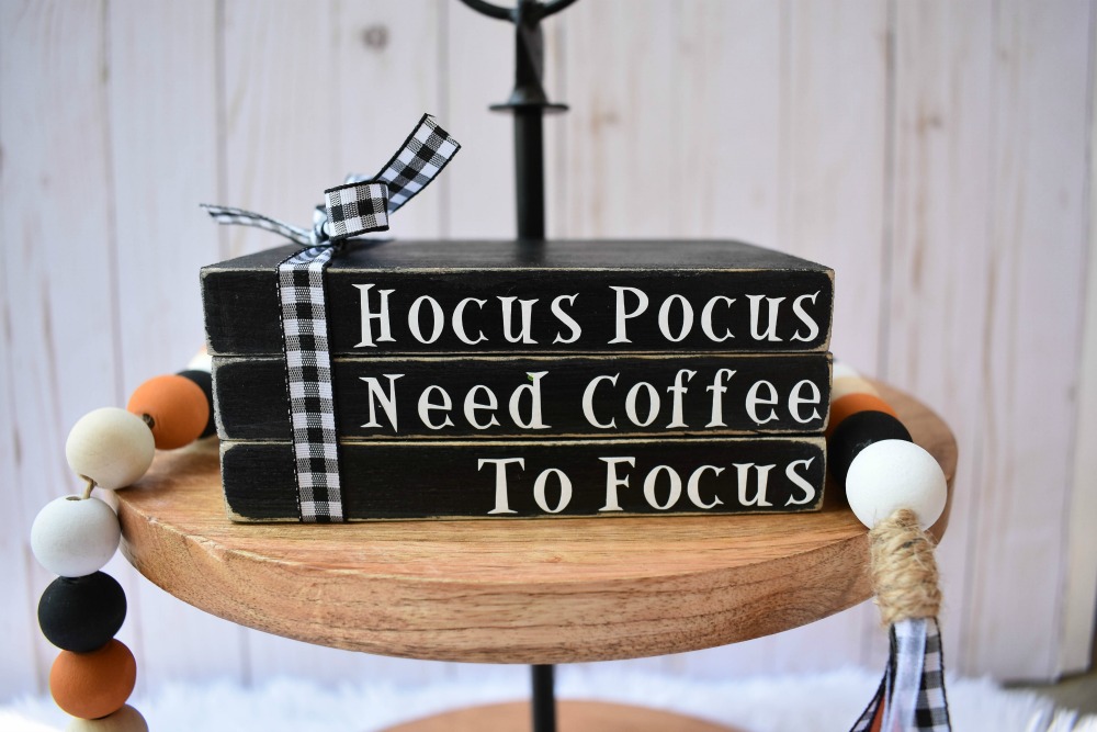Hocus Pocus Need Coffee to Focus Faux Books on Etsy