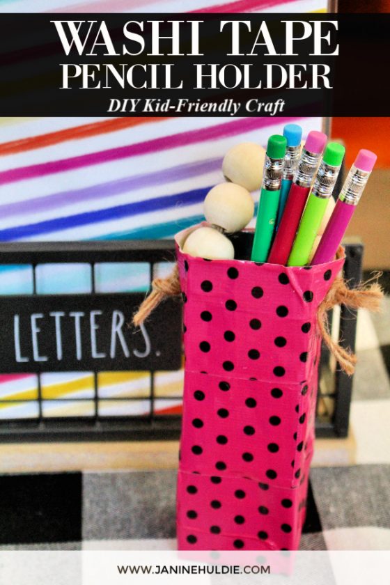 Pencil Holder Upcycled Easy Kids Craft with Washi Tape