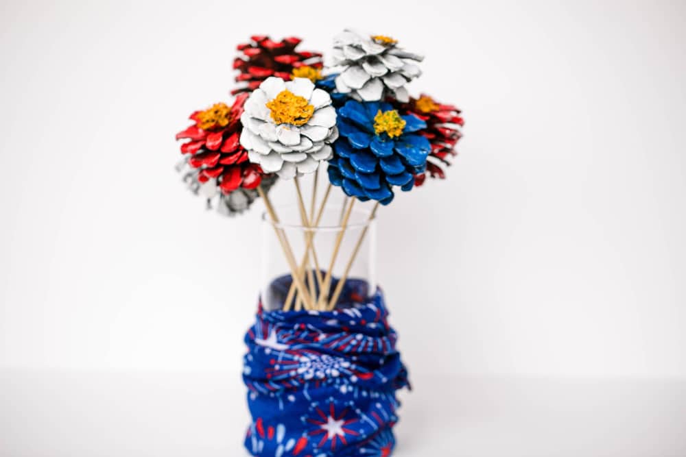 Patriotic Pinecone Floral DIY Decor Display 9