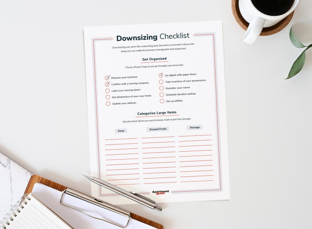 Downsizing Checklist