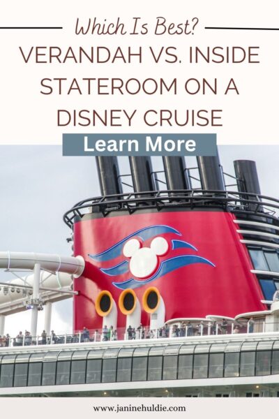 Verandah vs Inside Stateroom Disney Cruise cabin comparison with ocean view and ship interior