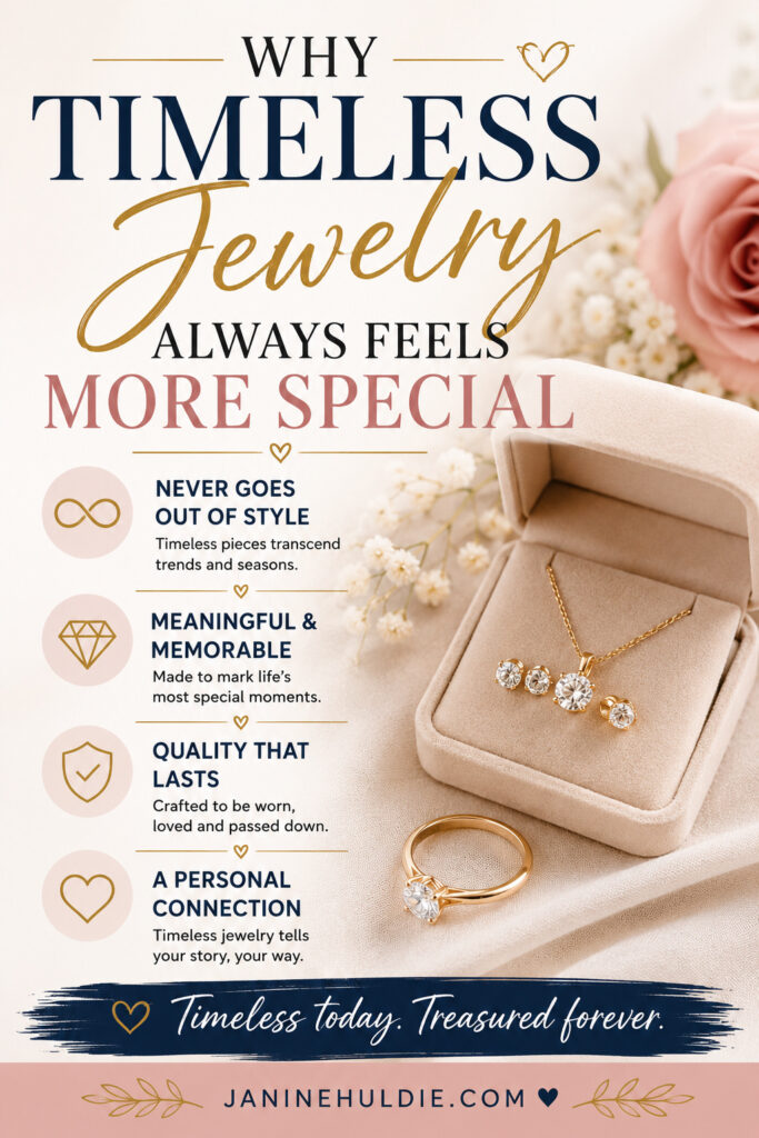 Elegant gold jewelry set with necklace, earrings, and ring displayed in a jewelry box representing timeless and meaningful jewelry pieces